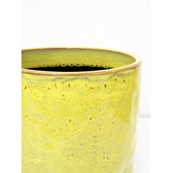Osłonka ceramiczna szkliwiona Żółta 13x13cm